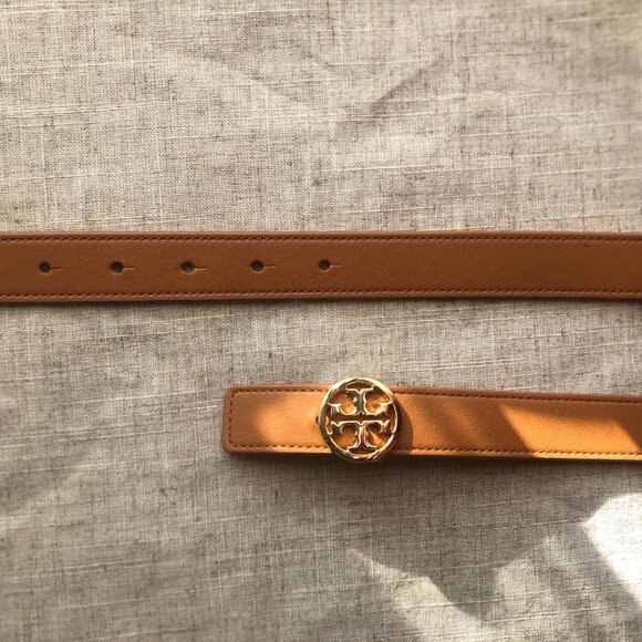 Tory Burch Gold + Camel Leather Belt - Picture 7 of 11